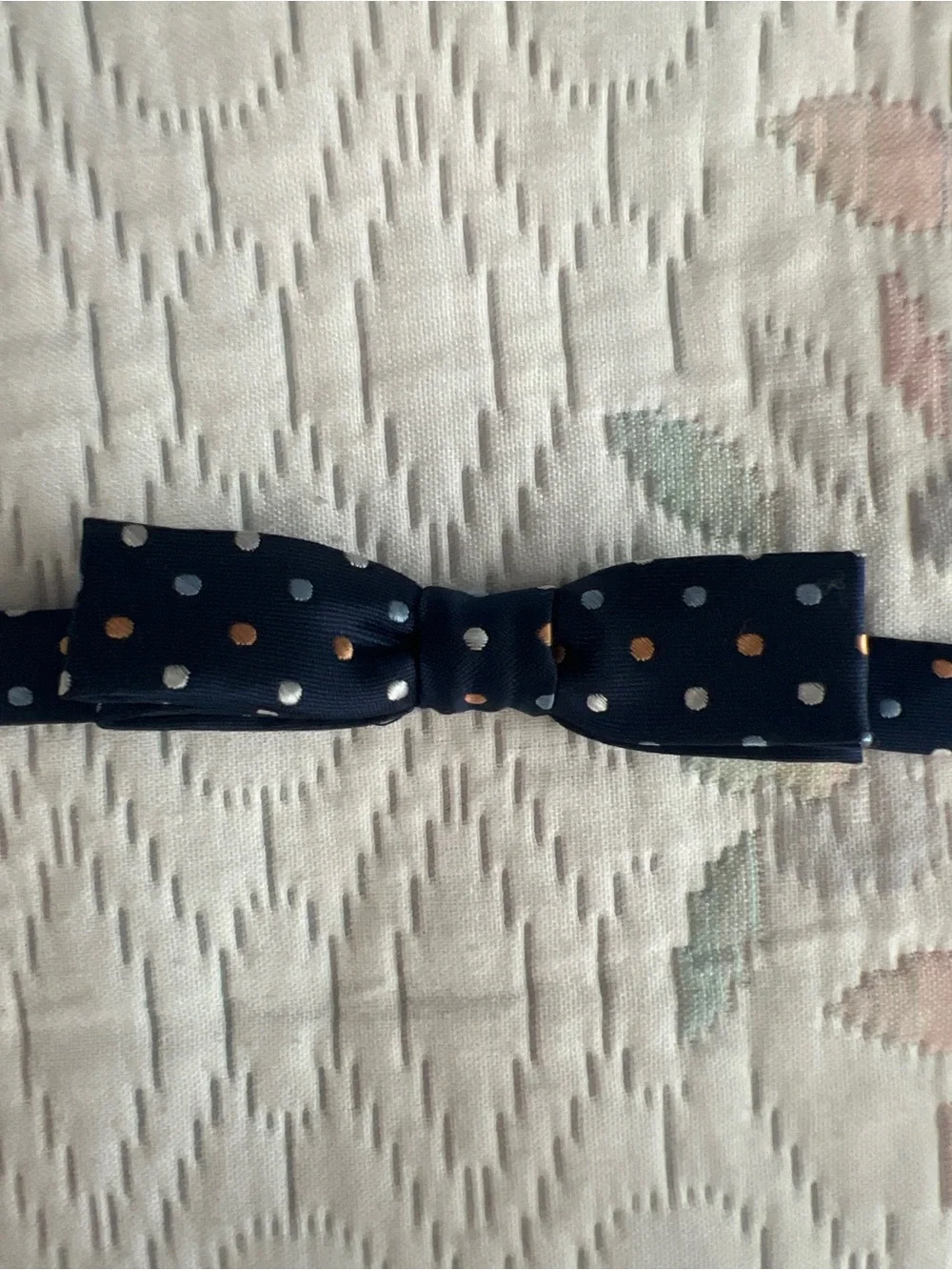 Boys Navy Polka Dot Pre-Tied Bow Tie